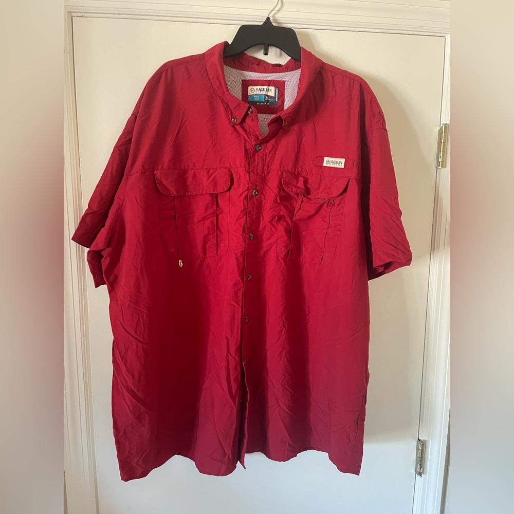 Magellan red Fish gear outdoor shirt